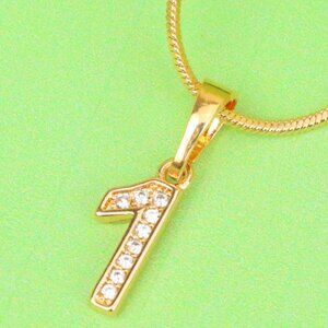 "Rose Gold Number 1 Pendant with Crystals – 18K Gold Plated Charm, XPPT1341